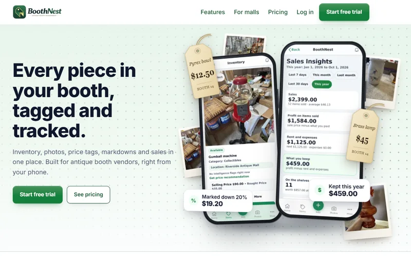 The BoothNest website